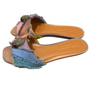Kurt Geiger Flat Sandal Denim Slip On Shoes